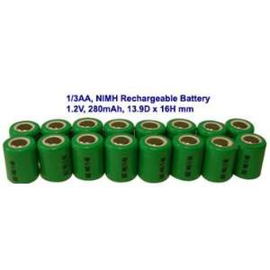   Cell 1/3 AA 1.2V 280mAh NiMH Rechargeable Batteries (16 pcs