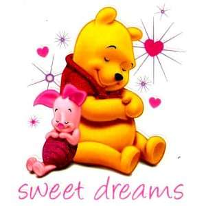  Pooh Bear & Piglet sleeping peacefully sweet dreams Disney 