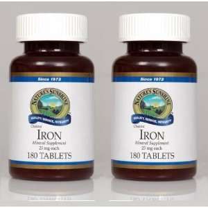  Naturessunshine Iron Chelated Mineral Supplement 25 mg 180 