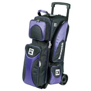  Brunswick Flash Triple Roller Bowling Bag  Purple Sports 