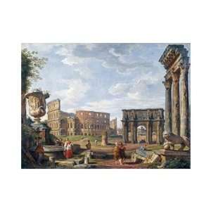 Giovanni Paolo Pannini   A Capriccio VIew Of Rome With The 
