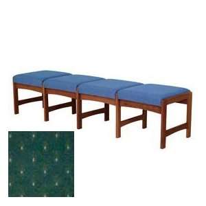   Person Bench   Mahogany/Green Arch Pattern Fabric 