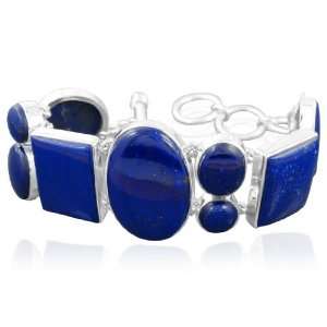   Silver Natural Lapis Lazuli Gemsotne Bracelet Jewelry Jewelry