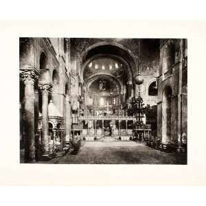   Cathedral Interior Nave Apse Venice   Original Photogravure Home