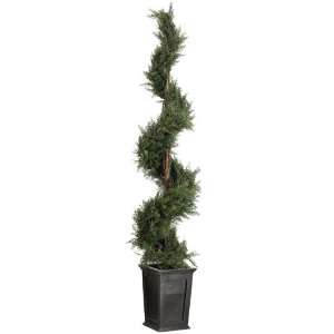  66 Potted Artificial Spiral Italian Cypress Topiary Tree 