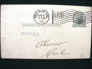 Palo Alto Police Studebaker Stolen 1916 Reward Postcard  