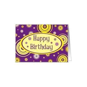  Yellow and Purple Happy Birthday Card Card Health 