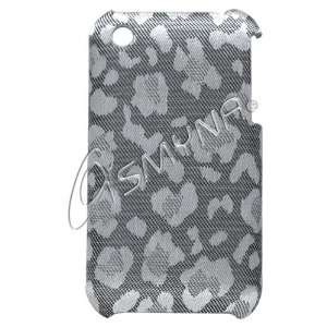  Iphone 3G Light Grey Lepard Print Fabric Back Cover 