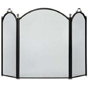    Fold Graphite Arched Fireplace Screen With Handles