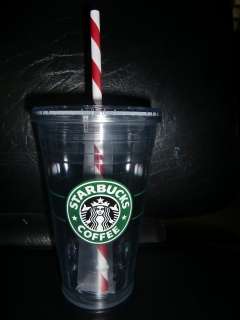 Starbucks CLEAR ICE COLD VENTI TUMBLER 20 OZ RED STRAW  