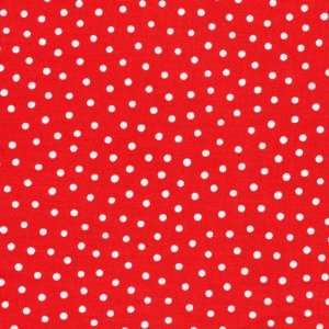   Valentines Day fabric, White Dots on Romantic Red Arts, Crafts