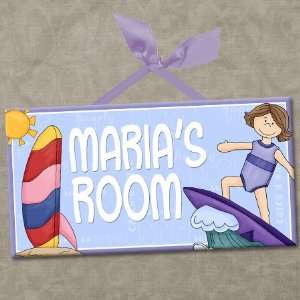  Surfs Up Personalized Kids Room Wall Door Sign SURFER 