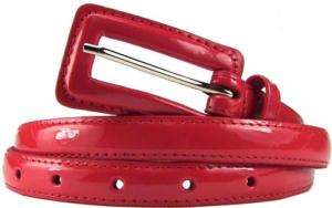 Red Women Thin Patent Leather Belt   S / M / L 25 34  