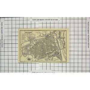  Antique Map Germany Street Plan Luneburg Antique Print 
