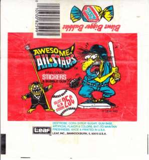 LEAF AWESOME ALL STARS RED TRADING CARD WRAPPER  