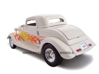 1934 FORD THREE WINDOW COUPE WHITE 124 DIECAST  