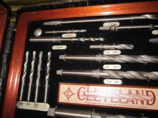 Rare Antique Vintage Travelling Case Cleveland USA Twist Drill Set 46 