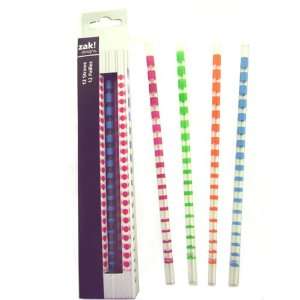  Zak Reusable Polycarbonate Stripe Straws   Set of 12 