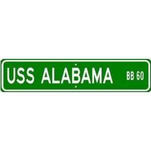  USS ALABAMA BB 60 Street Sign   Navy Gift Ship Sailor 