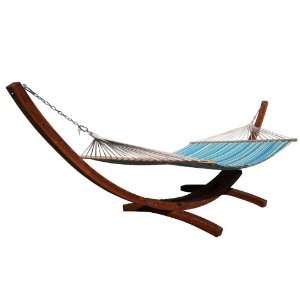  Wooden Arc Hammock Stand + Quilted Double Hammock, Double 