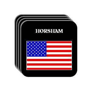 US Flag   Horsham, Pennsylvania (PA) Set of 4 Mini Mousepad Coasters