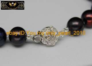 MP Cultured 9 10mm AAA black pearl bracelets 925s  