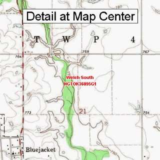  USGS Topographic Quadrangle Map   Welch South, Oklahoma 