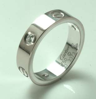 Mens White Gold 18K Cartier Love Ring Size 62  10 US COMPLETE WITH 
