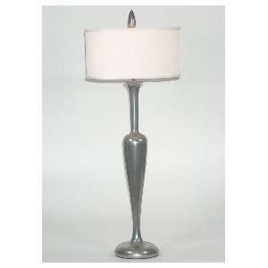  Fine Art Contemporary Tall and Slender Silver Table Lamp 