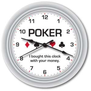 FUNNY POKER WALL CLOCK   Chip Texas Holdem   Great Gift  