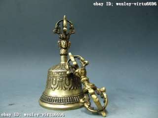 Tibetan Buddhism Bronze made Ghanta and Vajra Set  