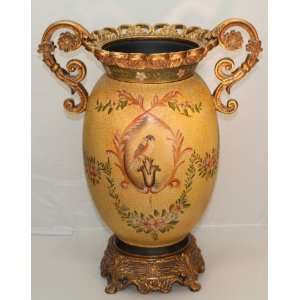 Ceramic & Poly Resin Hand Painted Urn centerpiece