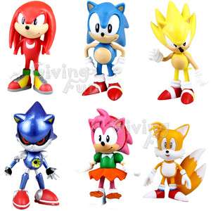   THE HEDGEHOG CLASSIC COLLECTORS 6 FIGURE SET Toy KNUCKLES AMY  