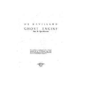  Ghost Aircraft Engine Specification Manual De Havilland Ghost Books