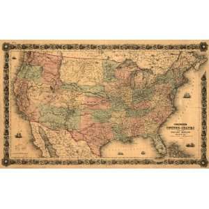  1861 Civil War map United States