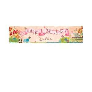  personalized magic garden birthday banner 