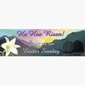 Personalized Medium He Has Risen Banner   Party Decorations & Banners