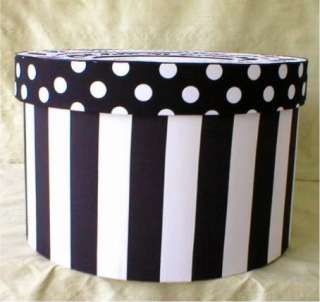 Fabric Covered Hat Box , XLg.Round, Paris Theme  