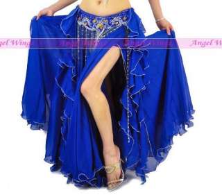 belly dance Costume 2 layers with slit skirt 11 colors  