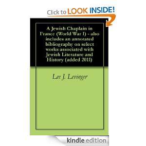 Jewish Chaplain in France (World War I)   Annotated Lee J. Levinger 