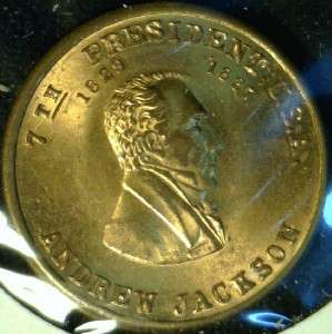 Andrew Jackson MINT Version #1 Commemorative Bronze Medal   Token 