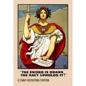  The Sword in Drawn, The Navy Upholds It   Paper Poster 