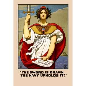  The Sword in Drawn The Navy Upholds It 12x18 Giclee on 