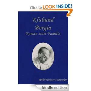 Borgia (German Edition) Klabund  Kindle Store