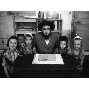  Rabbi Posing with His Young Students Who Are Learning to 