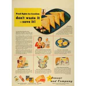  1943 Ad Armour Co Star Ham Bacon Beef Canned Meats Food 