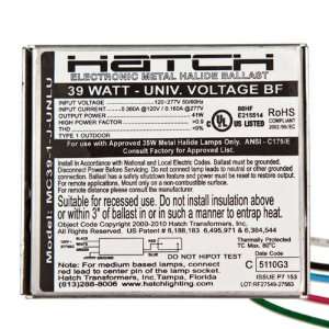 Hatch MC39 1 J UNLU   39 Watt   120/277 Volt   Electronic Metal Halide 