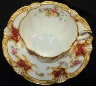 Anglo china GEORGE JONES CARTUOUCH Simply Tea cup and saucer  