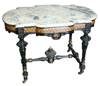 Spectacular Victorian Marble Top Table by Herter Bros.  