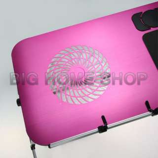   Pink Portable Laptop Computer Table Bed Tray Cooling Fan USA  